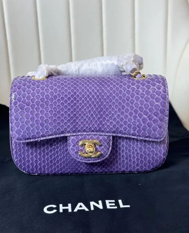 Chanel — A bag Classic Double Flap 20 cm at snakeskin skin
