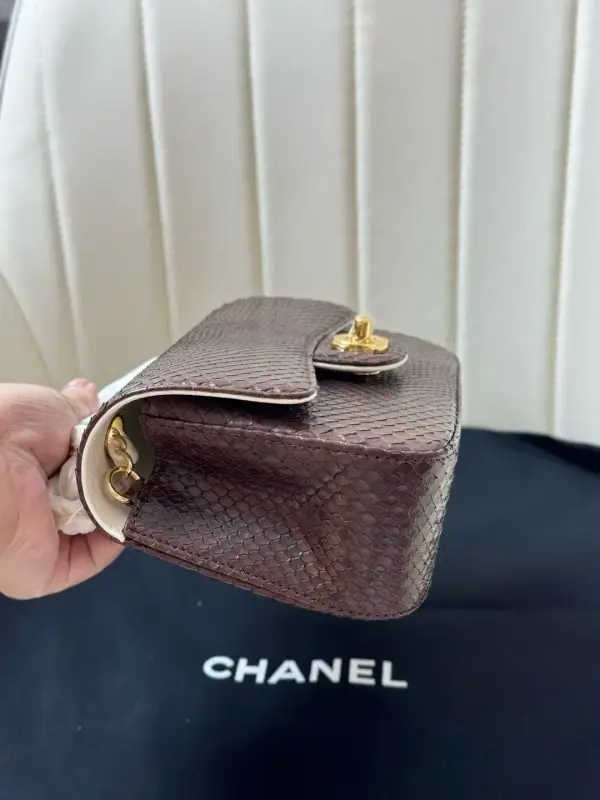 Chanel Сумка Classic Double Flap 20 см в зміїної шкірі — Фото 3
