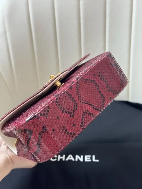 Chanel Сумка Classic Double Flap 20 см в зміїної шкірі — Фото 5
