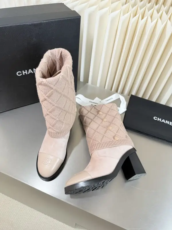 Chanel Ботильоны со съемным вязаным носком — Фото 3
