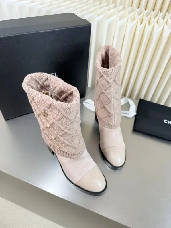 Chanel Ботильоны со съемным вязаным носком — Фото 4