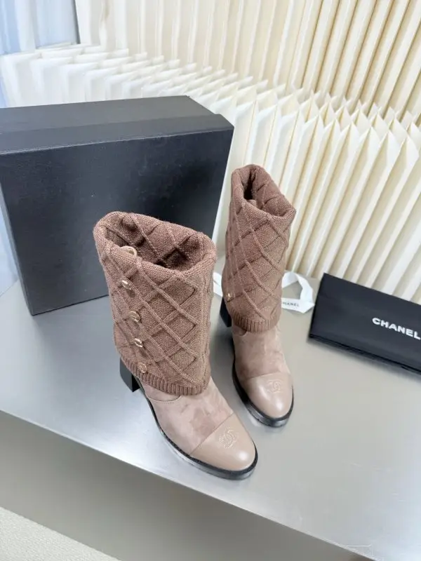 Chanel Ботильйони зі знімним в'язаним носком — Фото 4