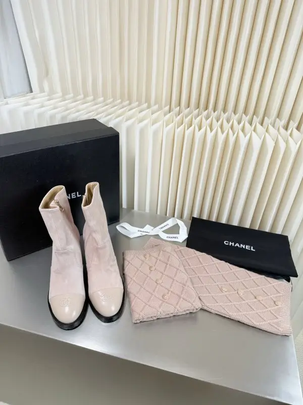 Chanel Ботильоны со съемным вязаным носком — Фото 5