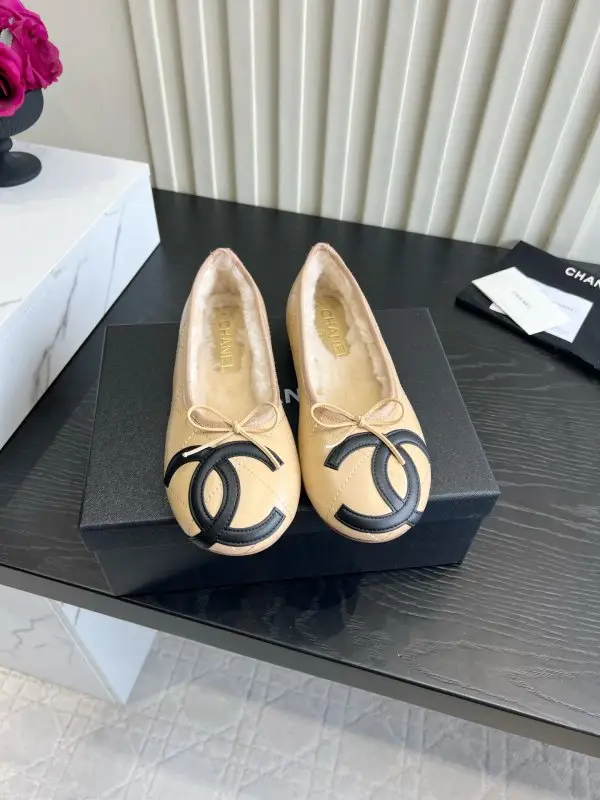Chanel — Ballet shoes on fur