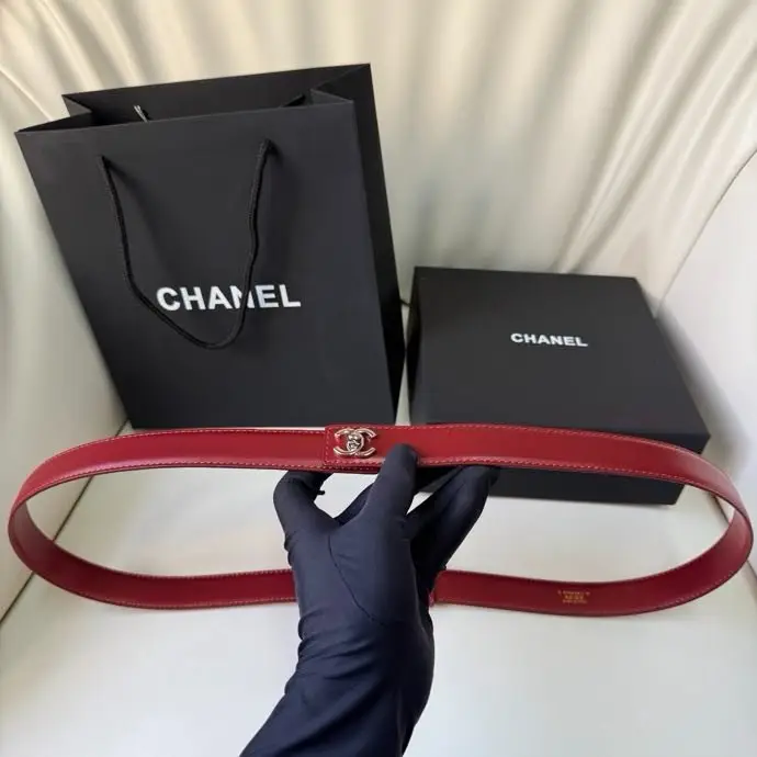 Chanel — Пояс кожаный женский 2.5 см