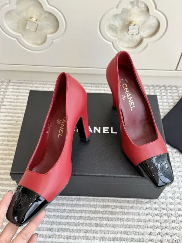 Chanel Туфли лодочки на высоком каблуке с квадратным носком — Фото 3