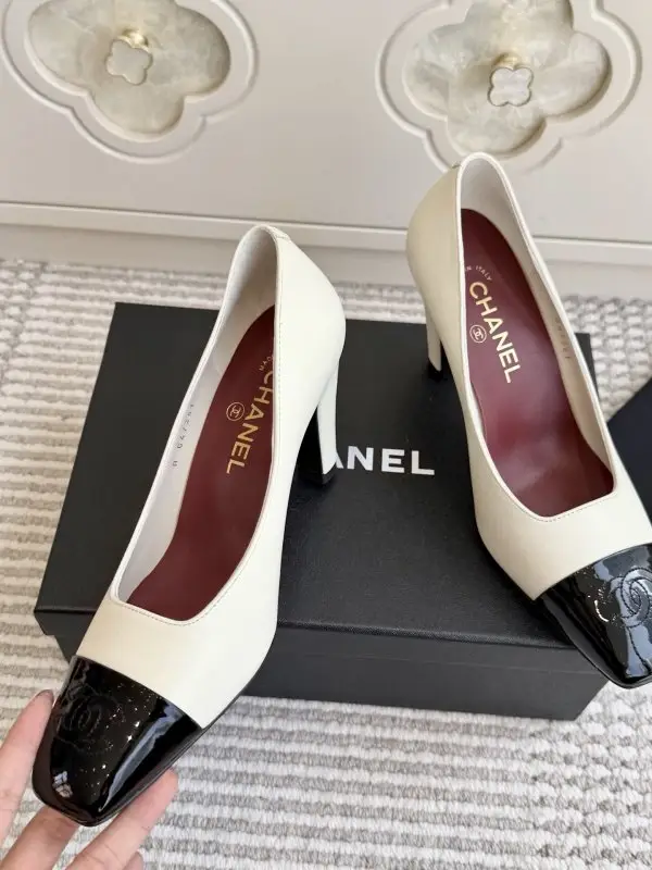Chanel Туфли лодочки на высоком каблуке с квадратным носком — Фото 3