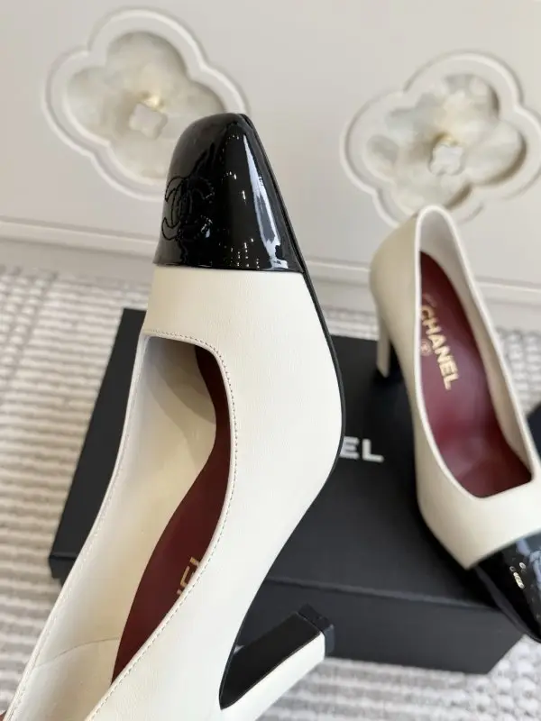 Chanel Туфли лодочки на высоком каблуке с квадратным носком — Фото 5
