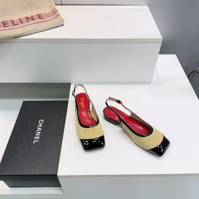 Chanel Туфли слингбэки с квадратным носком — Фото 3