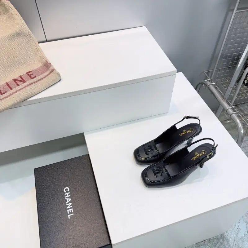Chanel Туфли слингбэки с квадратным носком — Фото 3
