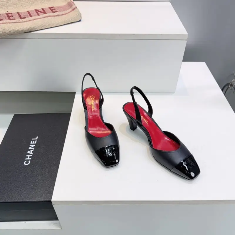 Chanel Туфли слингбэки с квадратным носком — Фото 3