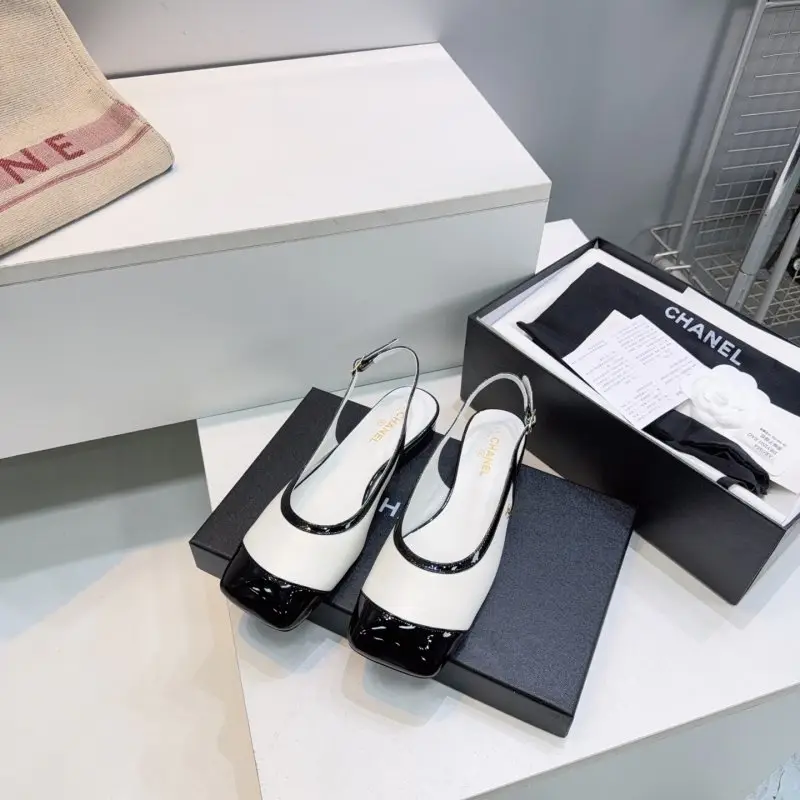 Chanel Туфли слингбэки с квадратным носком — Фото 4