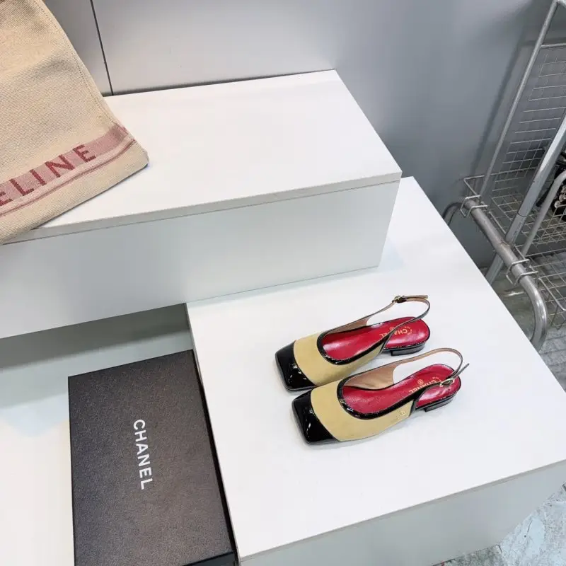 Chanel Туфли слингбэки с квадратным носком — Фото 4