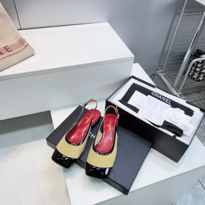 Chanel Туфли слингбэки с квадратным носком — Фото 5