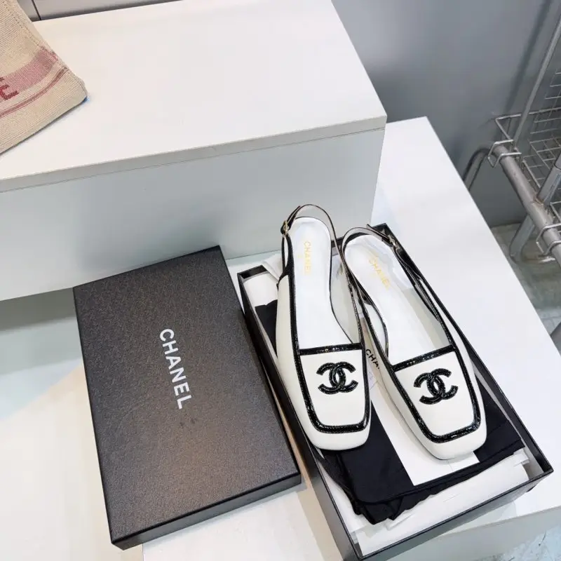 Chanel Shoes слингбэки from square the toe — Photo 5