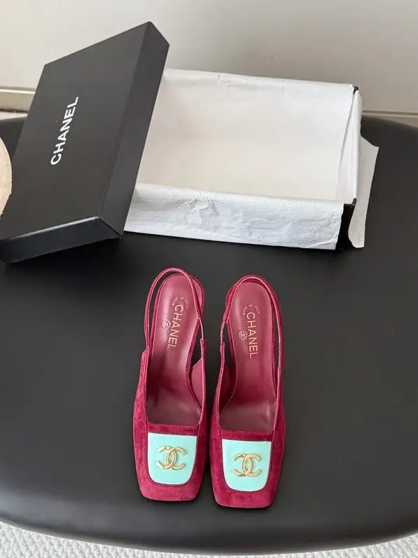 Chanel Туфли слингбэки на каблуке — Фото 5