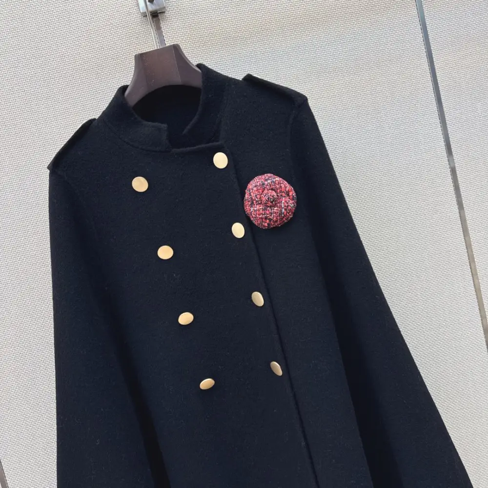 Chanel Двусторонняя шерстяная накидка-пальто — Фото 2