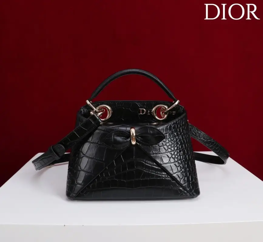 Christian Dior — A bag Dior Cigale 21 cm at skin crocodile