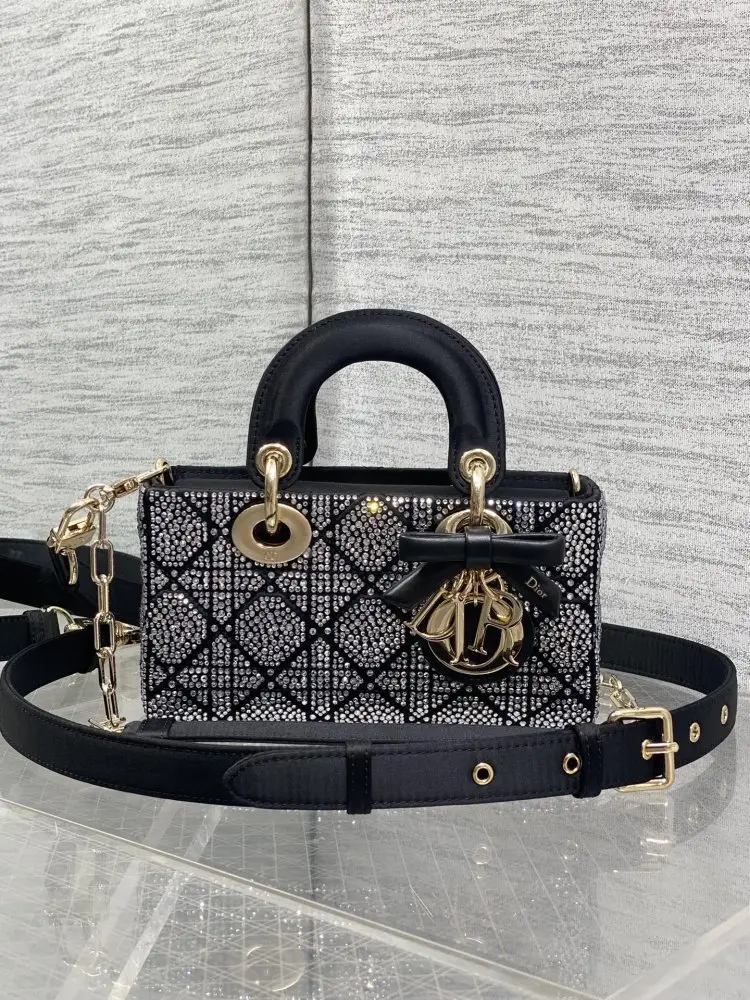 Christian Dior — A bag Dior Lady D-Joy 19 cm decorated кристалами