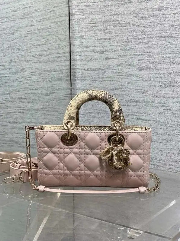 Christian Dior — A bag Lady D-Joy 22 cm of rare snakeskin and sheep skin