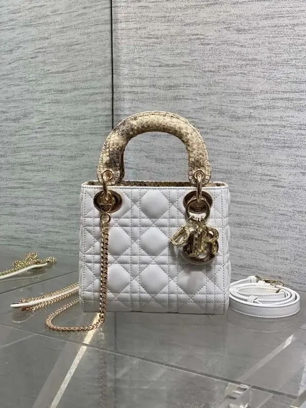 Christian Dior — A bag Lady Dior 17 cm of rare snakeskin and sheep skin