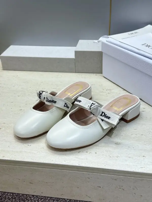 Christian Dior Балетки мюли с бантом — Фото 3