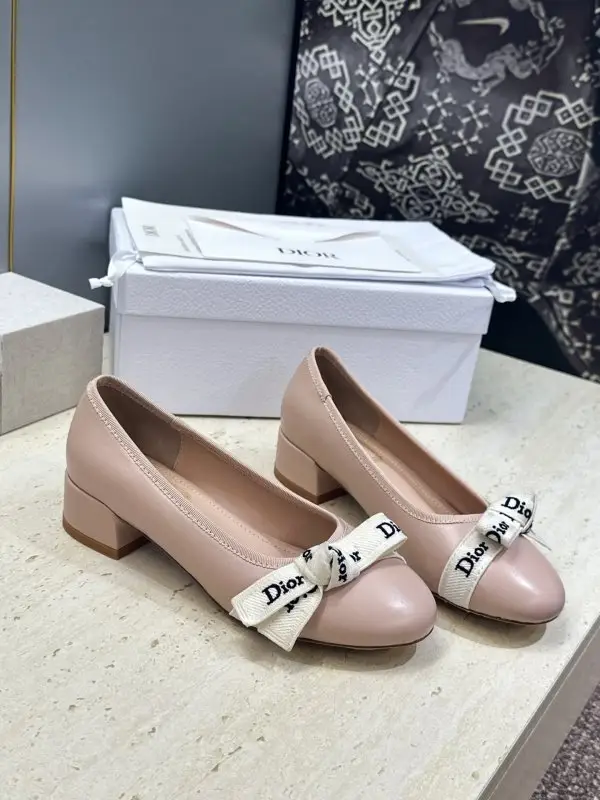 Christian Dior — Ballet shoes on massive heel from bow