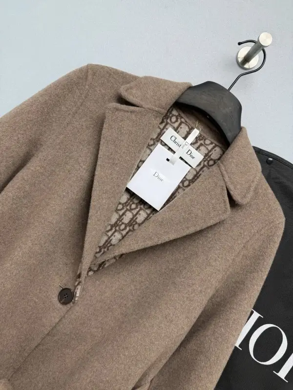 Christian Dior Двостороннє вовняне пальто середньої довжини — Фото 2