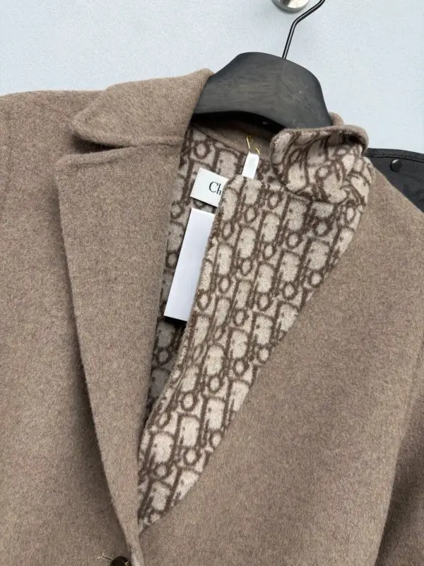 Christian Dior Двостороннє вовняне пальто середньої довжини — Фото 5