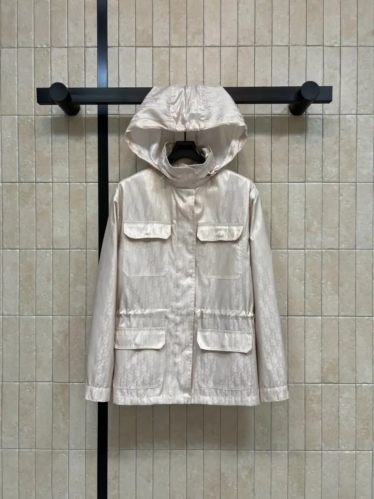 Jacket from hood and monogram women's