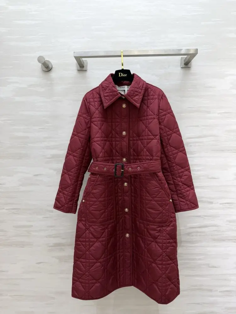 Christian Dior — Довге пальто з ромбовидным візерунком