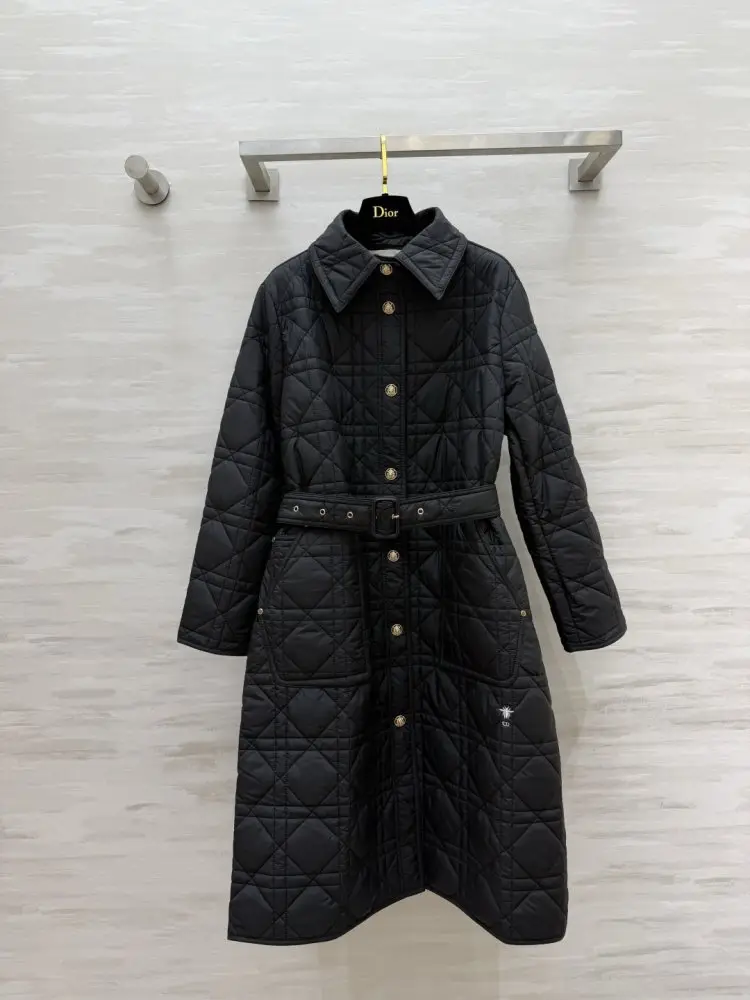 Christian Dior — Довге пальто з ромбовидным візерунком