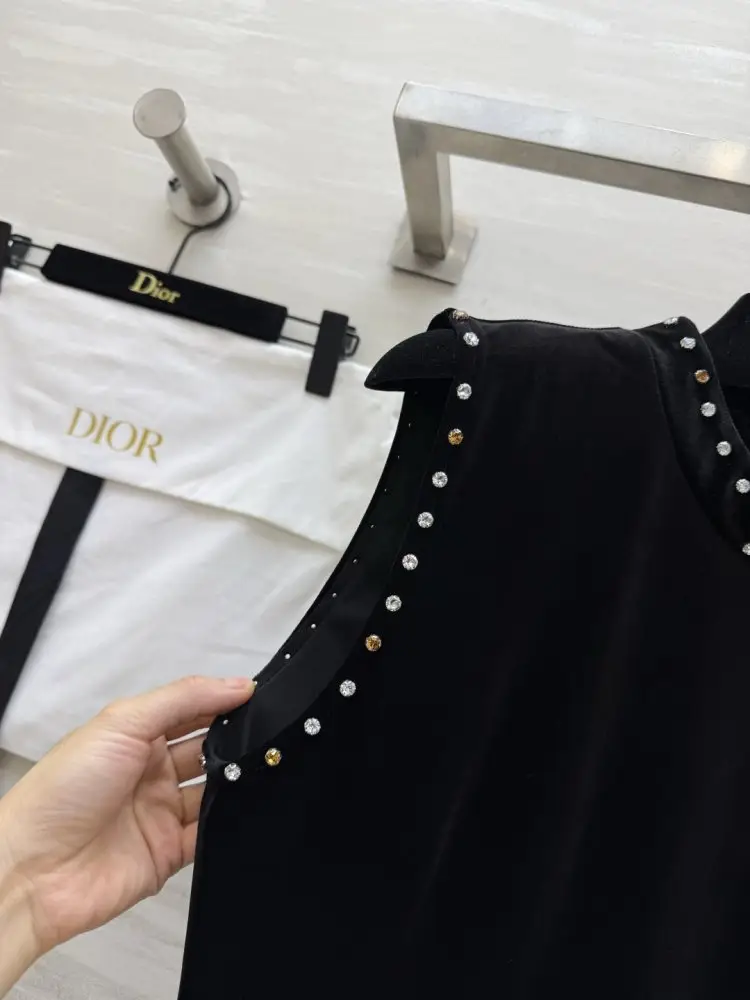 Christian Dior Maxi-dress of velvet with rhinestones — Photo 2