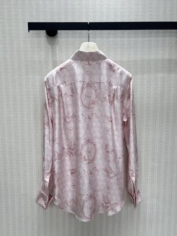 Christian Dior Розовая шелковая рубашка — Фото 2