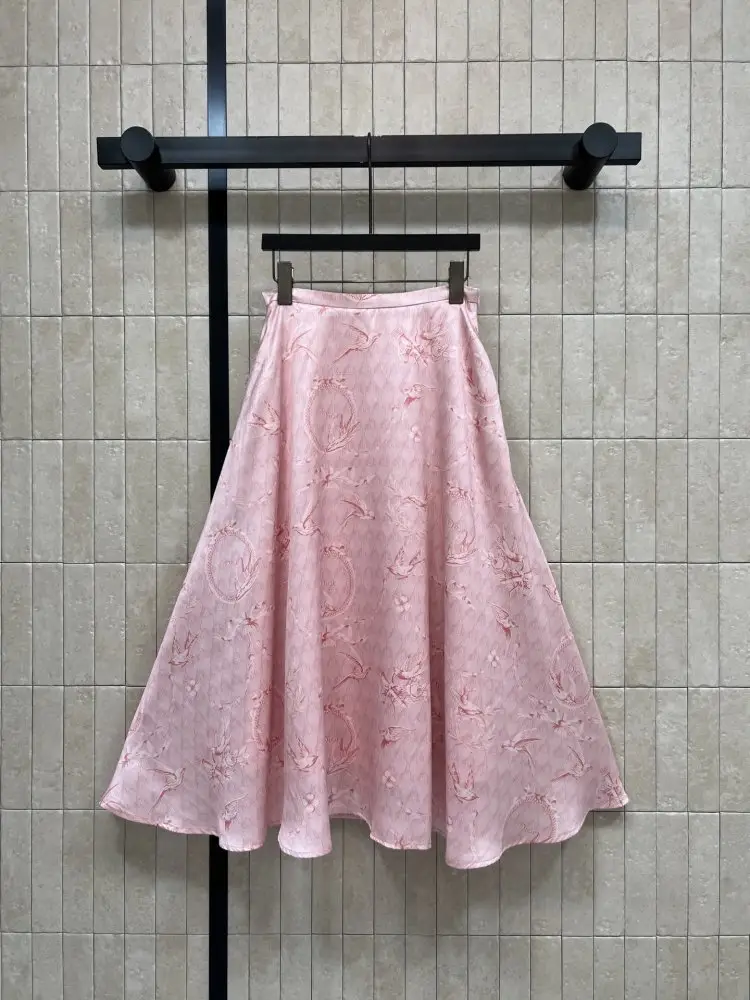 Christian Dior — Pink skirt-midi from high талие