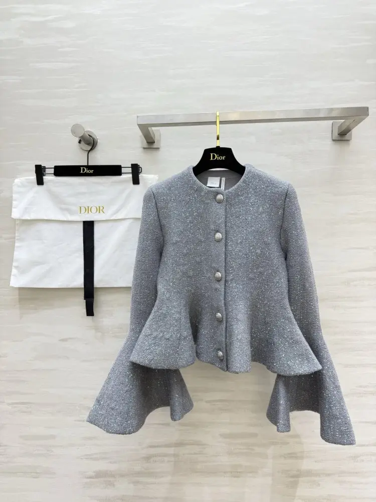 Christian Dior — Твідовий жакет з оборками