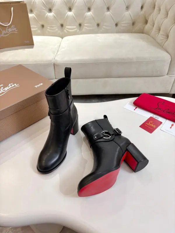 Christian Louboutin Ботильйони шкіряні жіночі на високому підборах — Фото 3