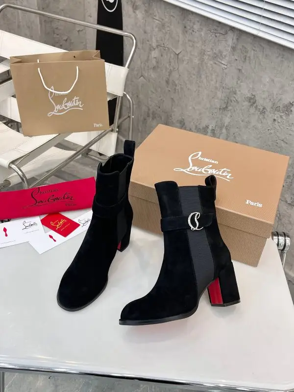 Christian Louboutin Ботильйони шкіряні жіночі на високому підборах — Фото 4