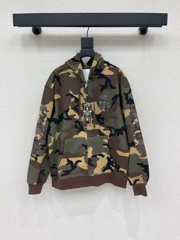 Chrome hearts — Камуфляжна толстовка на блискавки