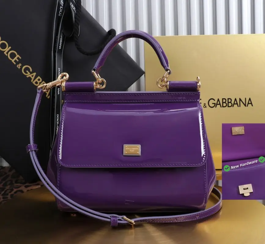 Dolce & Gabbana — A bag Mini Sicily 20 cm of lacquered veal skin