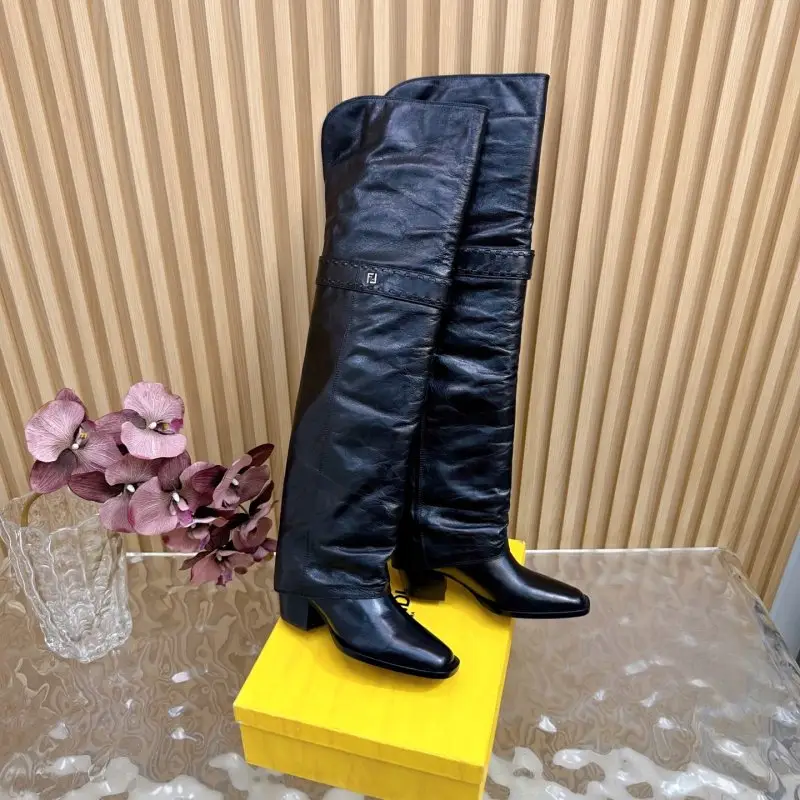 Fendi — High women's leather boots