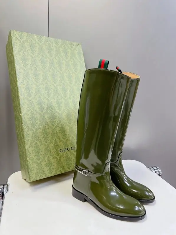Gucci Сапоги кожаные женские — Фото 4