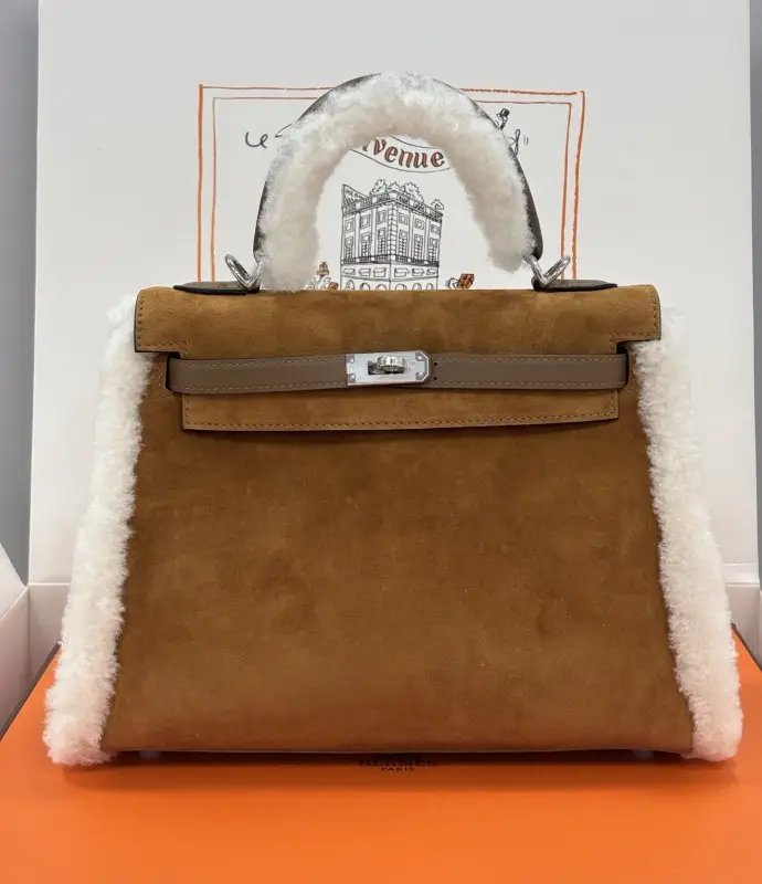 Hermes — Сумка Teddy Kelly 25 см в замші