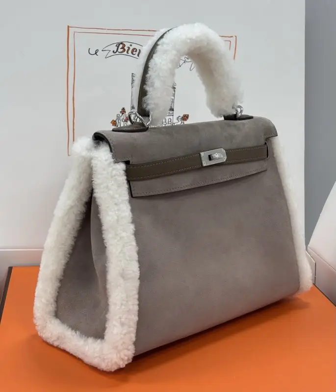 Hermes Сумка Teddy Kelly 25 см в замші — Фото 2