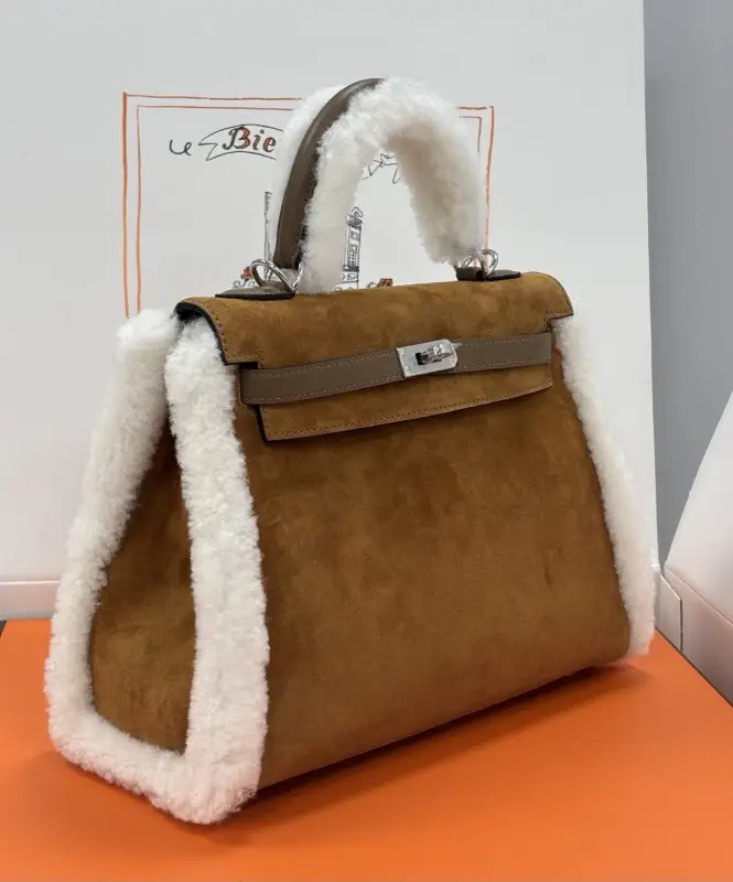 Hermes Сумка Teddy Kelly 25 см в замше — Фото 3