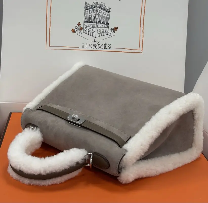 Hermes Сумка Teddy Kelly 25 см в замші — Фото 4