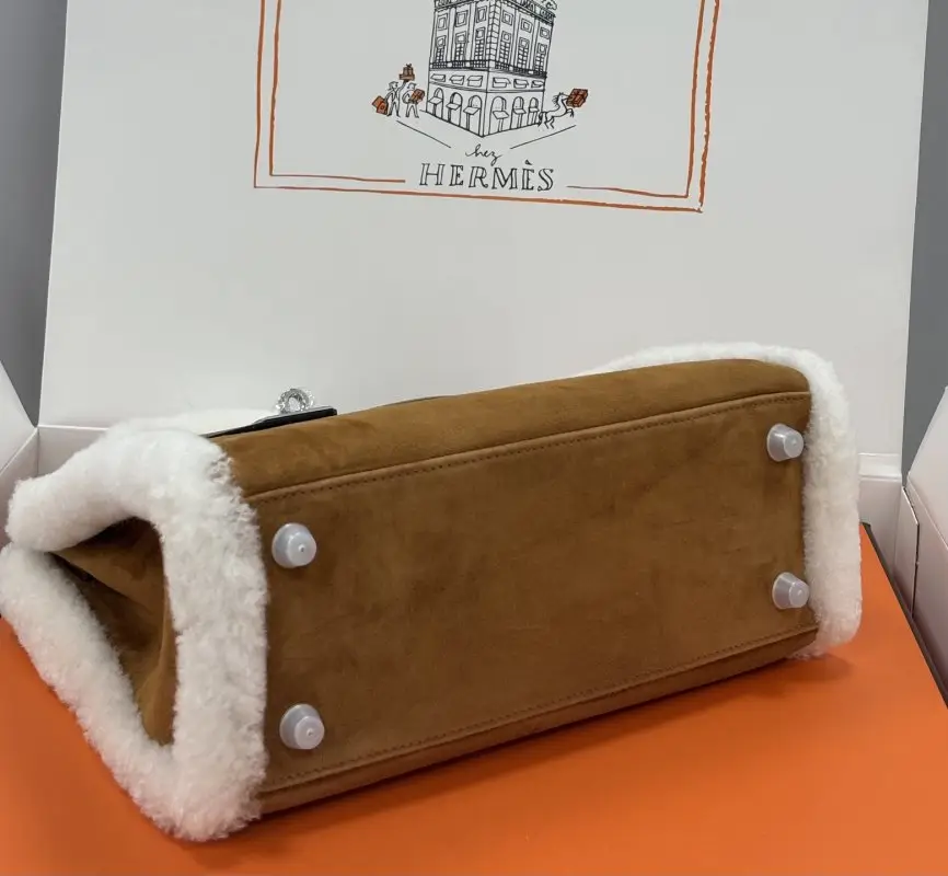 Hermes Сумка Teddy Kelly 25 см в замше — Фото 4