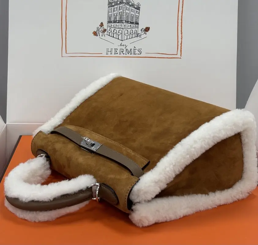 Hermes Сумка Teddy Kelly 25 см в замше — Фото 5