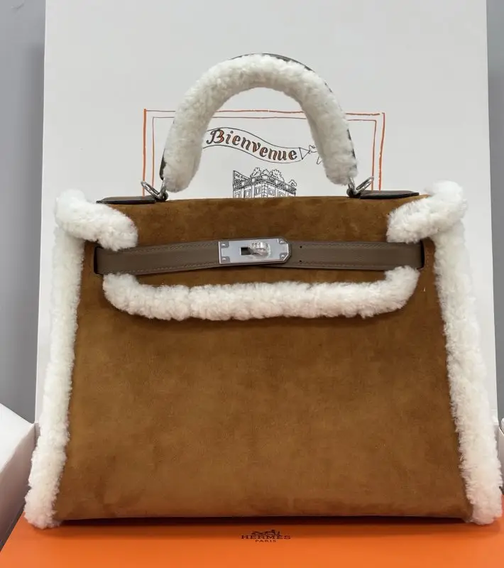 Hermes — Сумка Teddy Kelly 28 см в замше