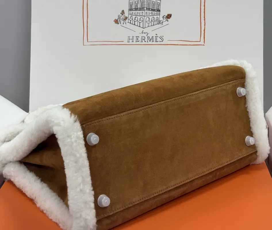 Hermes Сумка Teddy Kelly 28 см в замші — Фото 4